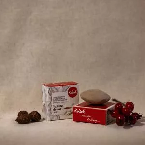 Kvitok Szilárd sampon kondicionálóval sötét hajra. Rare Wood XXL (50 g) - gyönyörűen habzik