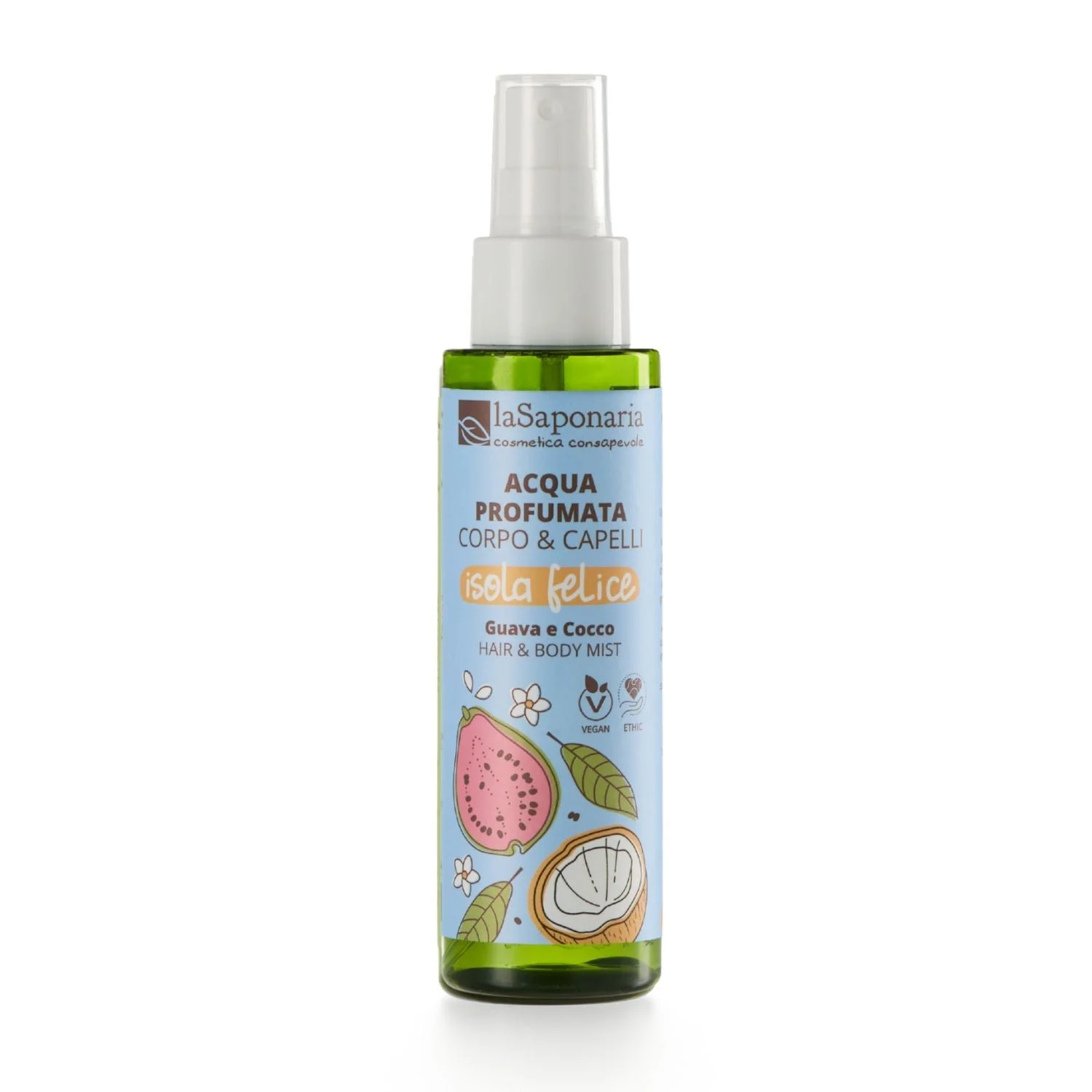 laSaponaria Test- és hajpermet Happy Island - kókusz és guáva (100 ml) - testre és hajra