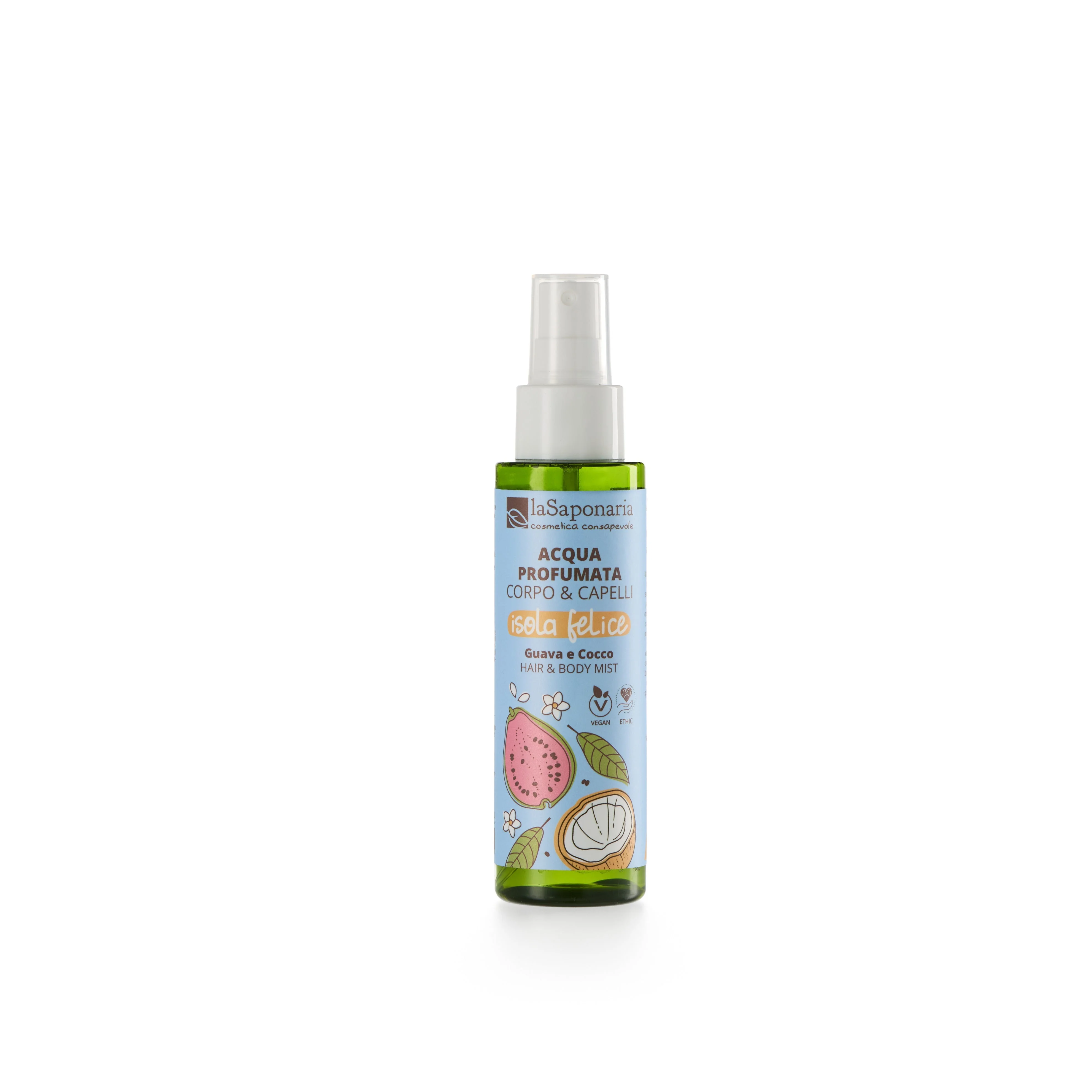 laSaponaria Test- és hajpermet Happy Island - kókusz és guáva (100 ml) - testre és hajra