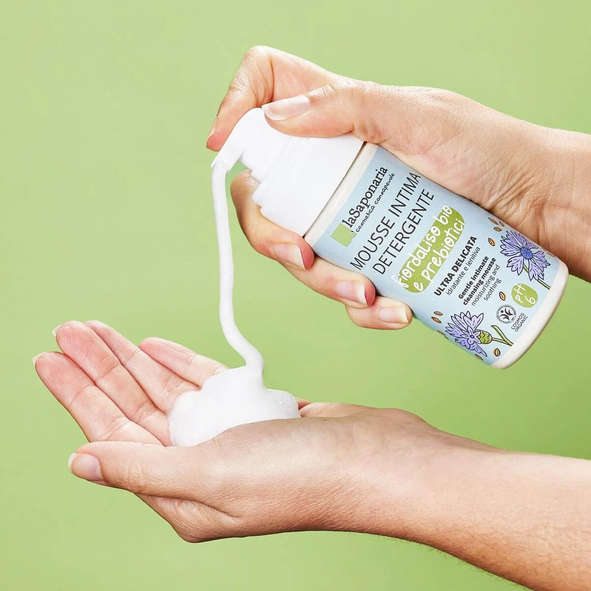 laSaponaria Intim lemosóhab búzavirággal és prebiotikumokkal BIO (100 ml) - gyermekeknek és a menopauza időszakában is alkalmas