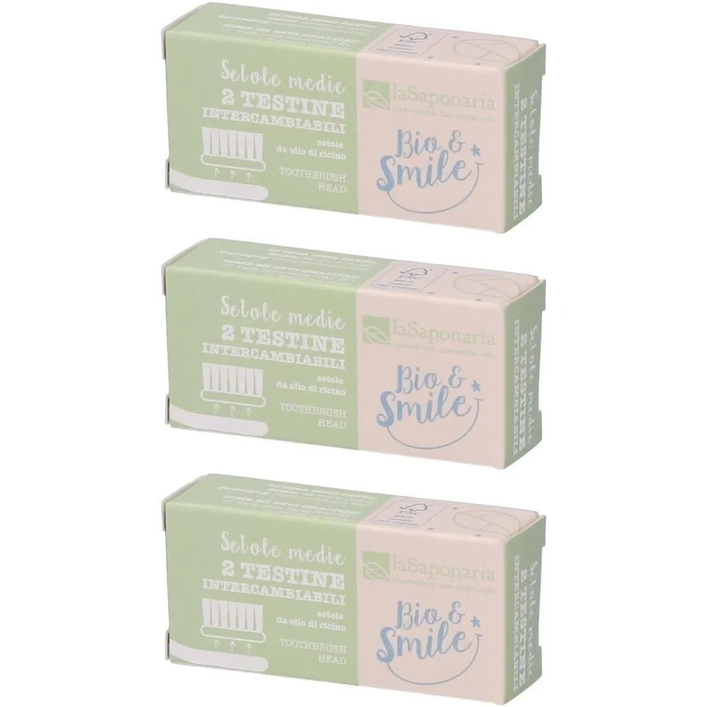 laSaponaria Cserélhető fogkefefej (közepes) (2 db)