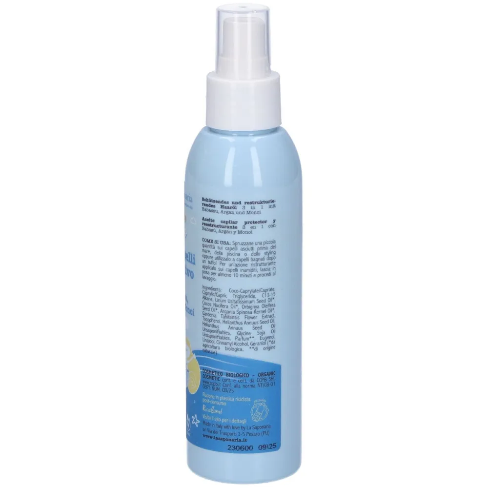 laSaponaria Védő hajolaj 3in1 BIO (125 ml) - regenerálja és ápolja a hajat.