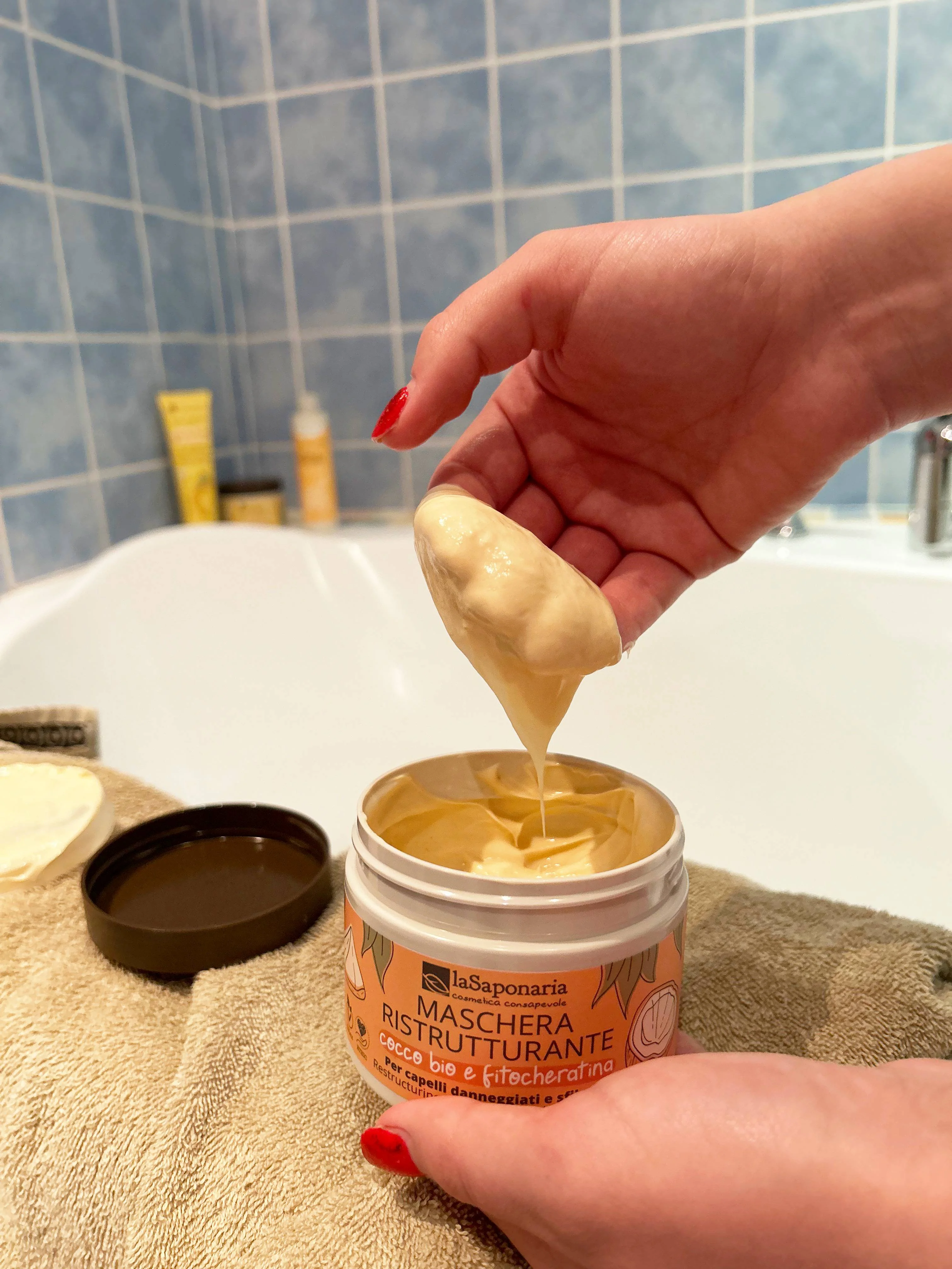 laSaponaria Újjáépítő hajmaszk kókusszal és fitokeratinnal (200 ml)