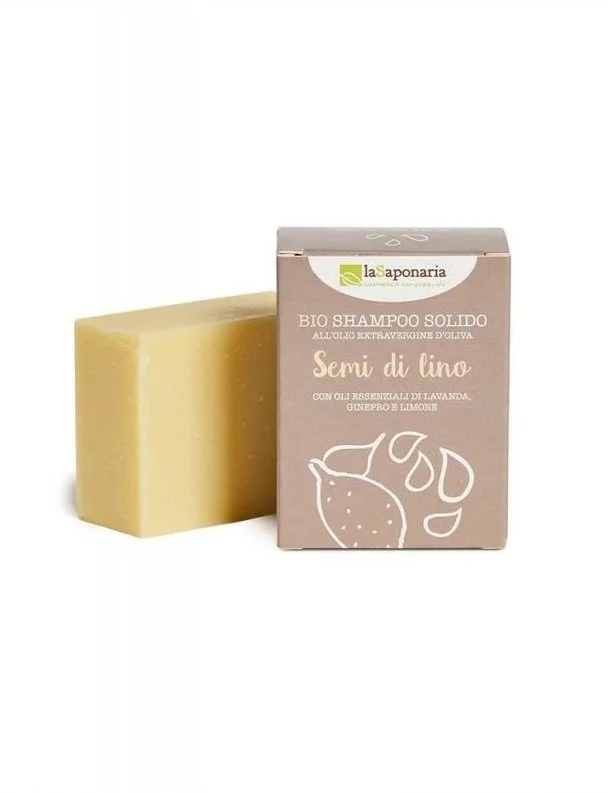 laSaponaria Szilárd test- és hajszappan 2 az 1-ben, BIO lenmagolajjal (100 g) - papírcsomagolásban