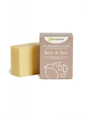 laSaponaria Szilárd test- és hajszappan 2 az 1-ben, BIO lenmagolajjal (100 g) - papírcsomagolásban