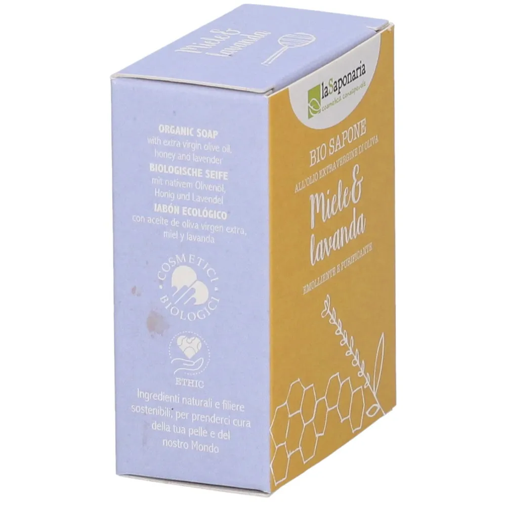 laSaponaria Szilárd BIO olívaszappan - Méz és levendula (100 g) - testre és arcra is alkalmas