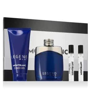Montblanc Legend Blue 100 ml + haj- és test tusfürdő 100 ml + EDP MINI 2 x parfümös víz férfiaknak
