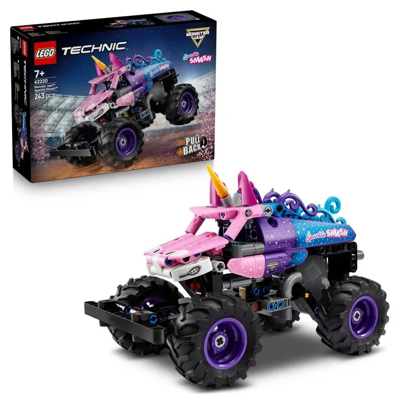 Technic 42220 Monster Jam™ Sparkle Smash™ visszahúzós motorral