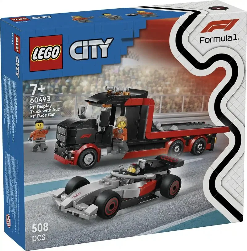 City 60493 F1® kiállítási teherautó Audi F1® versenyautóval