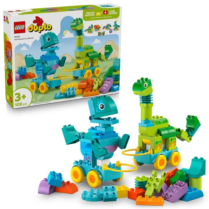 DUPLO® 10451 3 az 1-ben: Dinoszauruszok kerekeken