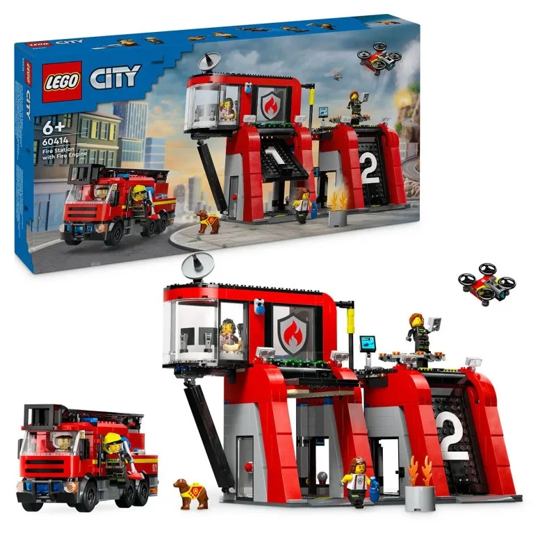 City 60414 Tűzoltóállomás tűzoltóautóval