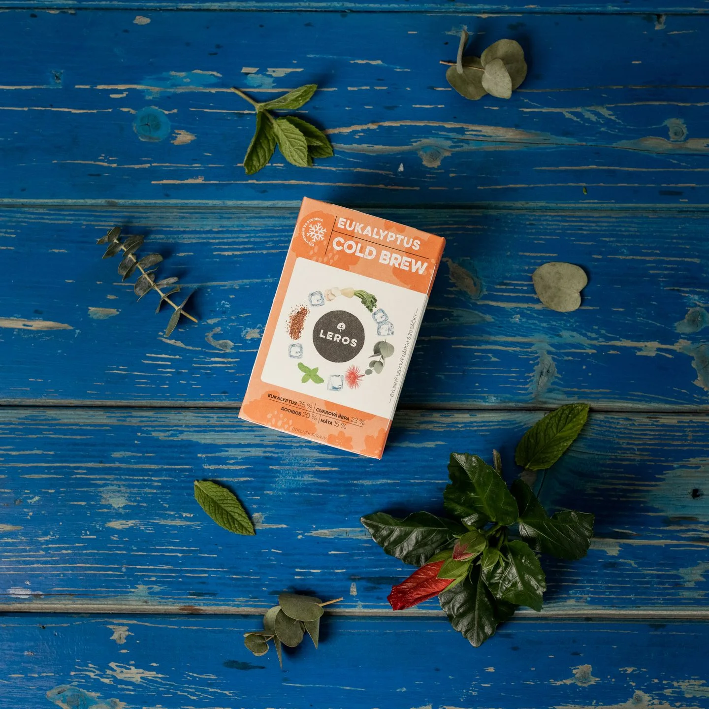LEROS Eukalyptus Cold Brew gyógynövénykeverék - filtertasakok (20 x 1,8 g) - jegestea készítéséhez