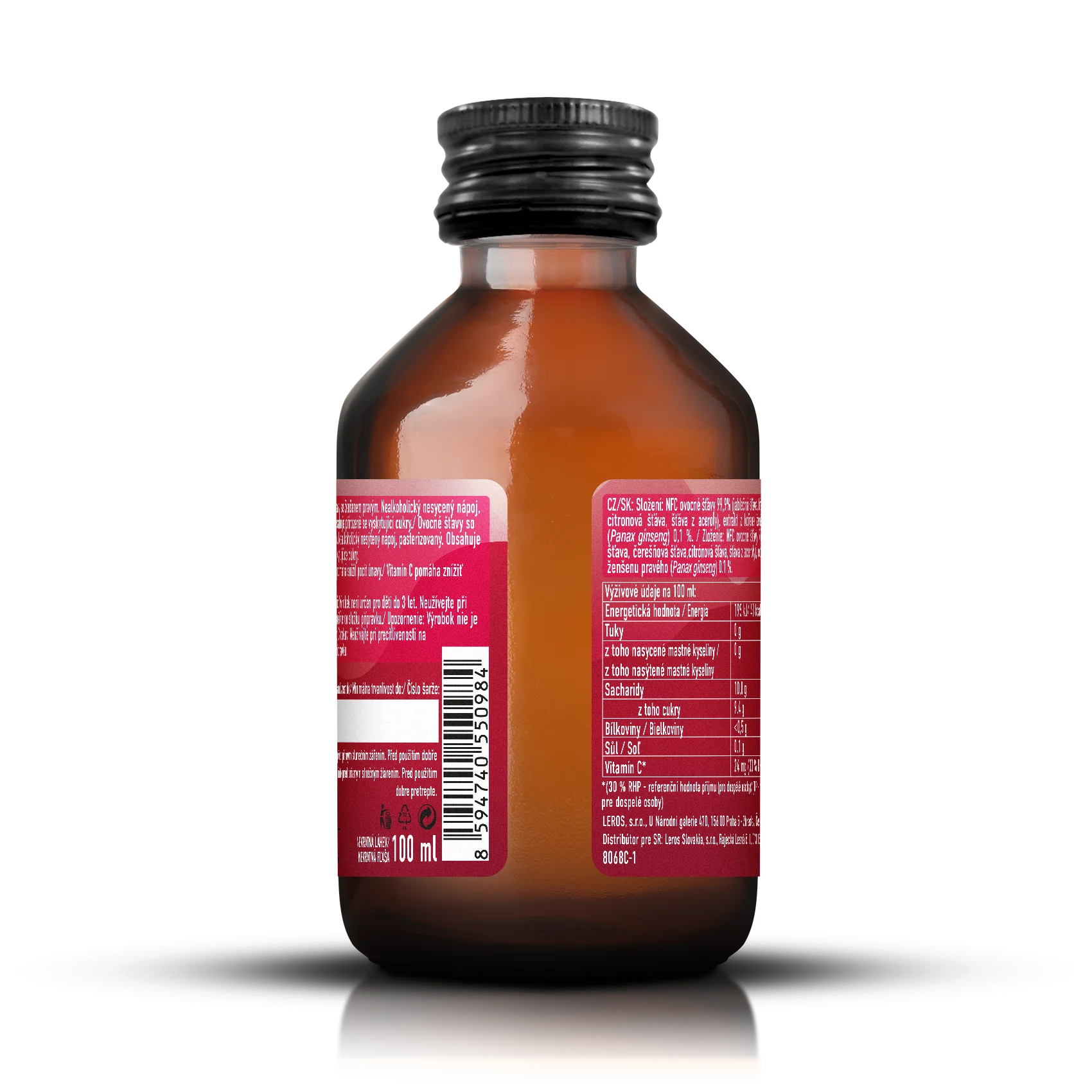 LEROS Healthy booster Energy shot (100 ml) - támogatja a koncentrációt és a teljesítményt