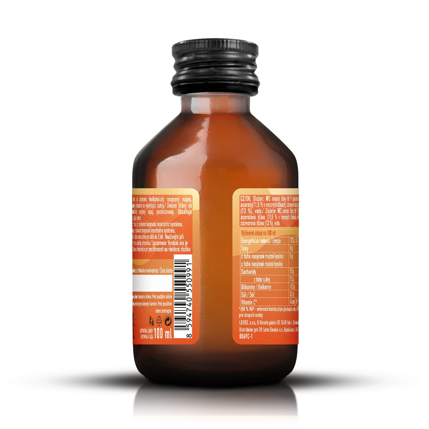 LEROS Healthy booster Gyömbér & Acerola Immunity shot (100 ml) - az immunrendszer erősítéséért