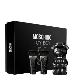 Moschino Toy Boy ajándékszett férfiaknak: parfüm 50 ml + tusfürdő 50 ml + borotválkozás utáni balzsam 50 ml