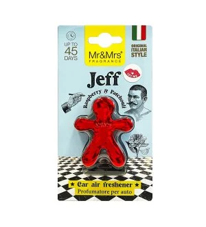 Mr&Mrs Fragrance Jeff Chrome Málna & Pacsuli autóillatosító piros