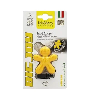 Mr&Mrs Fragrance Big Joy Vanilla sárga autóillatosító