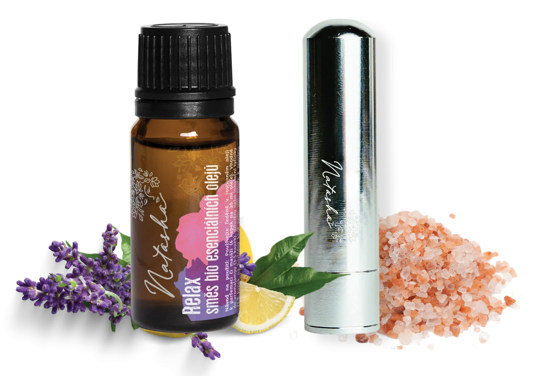 Natasha Aroma szett inhalátorral - Relax - nyugtató levendula és citrom