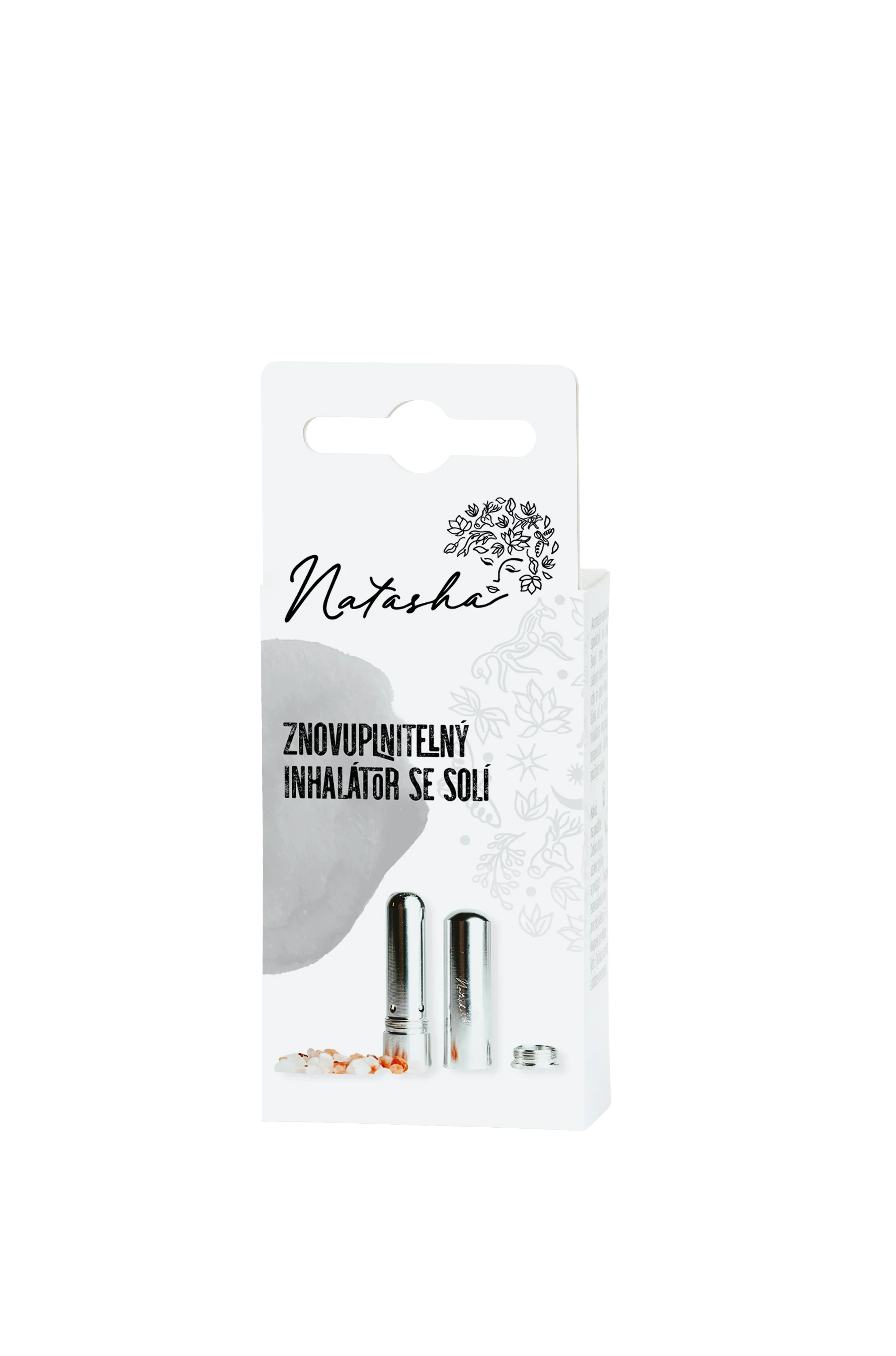 Natasha Újratölthető fém inhalátor sóval (1 db) - praktikus és elegáns