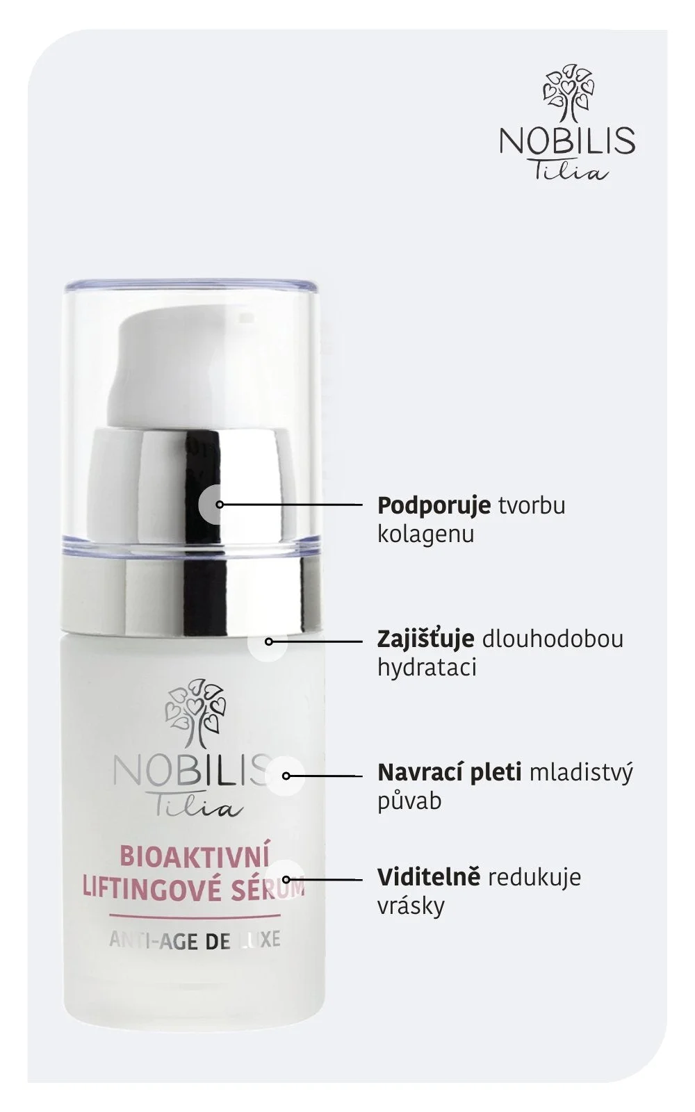 Nobilis Tilia Bioaktív lifting szérum (15 ml) - érett bőrre és pigmentfoltok ellen