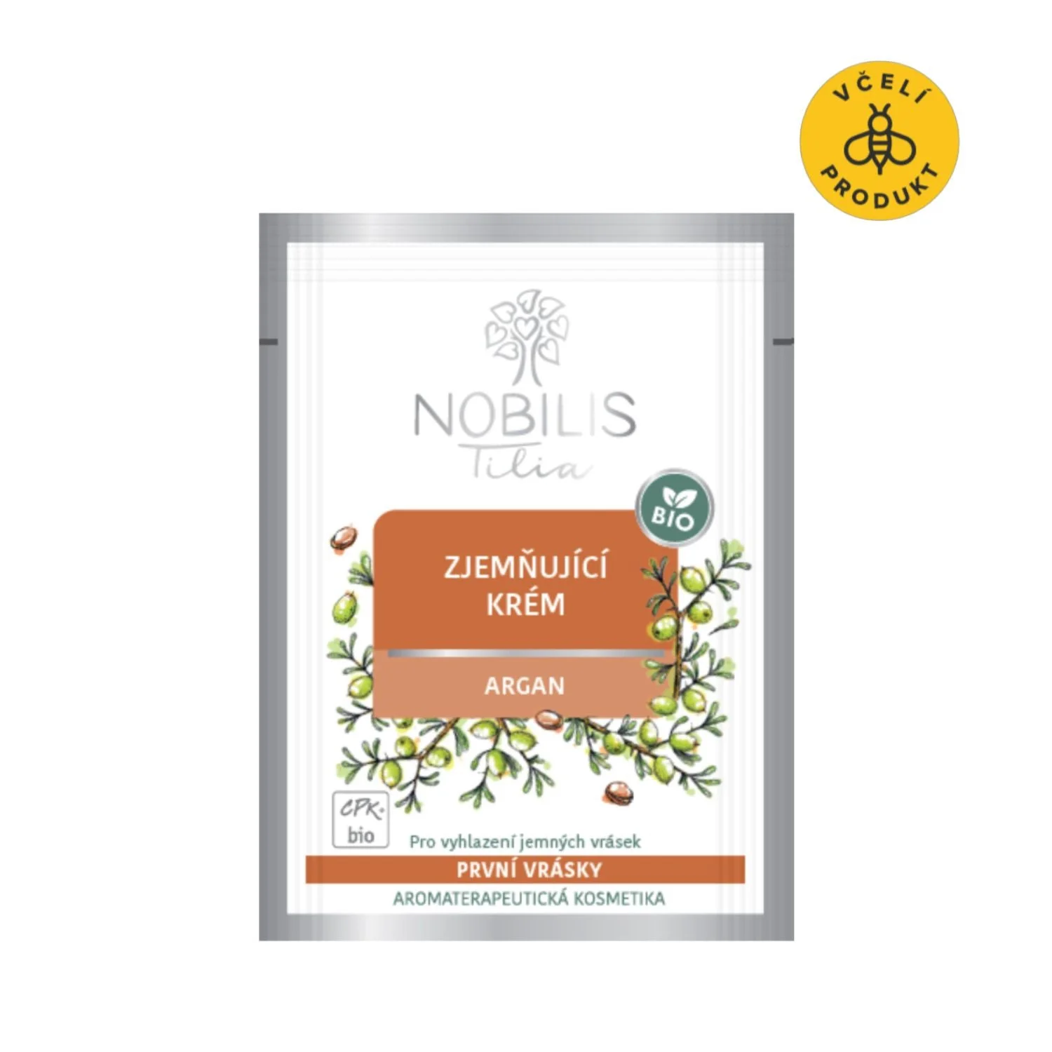 Nobilis Tilia Bőrsimító krém Argan BIO 2 ml - minta - minőségét megőrzi: 06/2026 - extra adag vitalitás