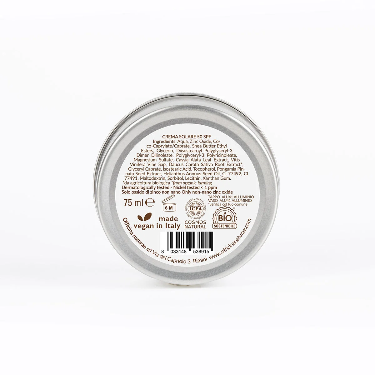 Officina Naturae Naptej SPF 50 fémdobozban (75 ml) - illatanyag-mentes