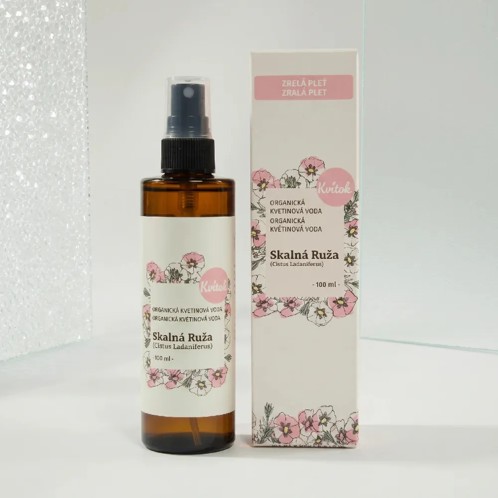 Kvitok Szerves virágos víz - szkalin rózsa (100ml)