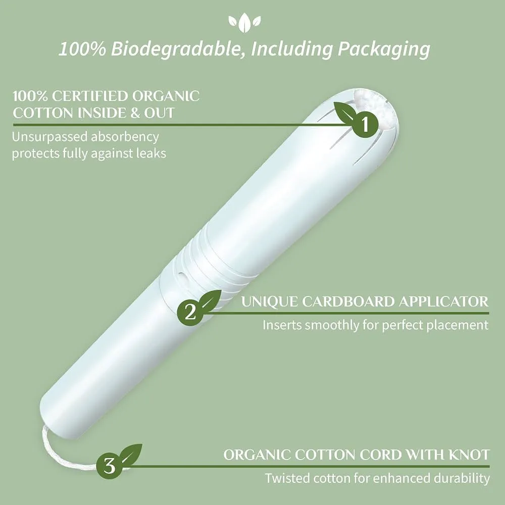 Organyc Tamponok applikátorral Regular (16 db) - 100% bio-pamut, 2 csepp