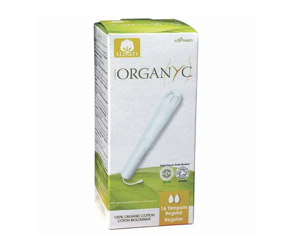 Organyc Tamponok applikátorral Regular (16 db) - 100% bio-pamut, 2 csepp