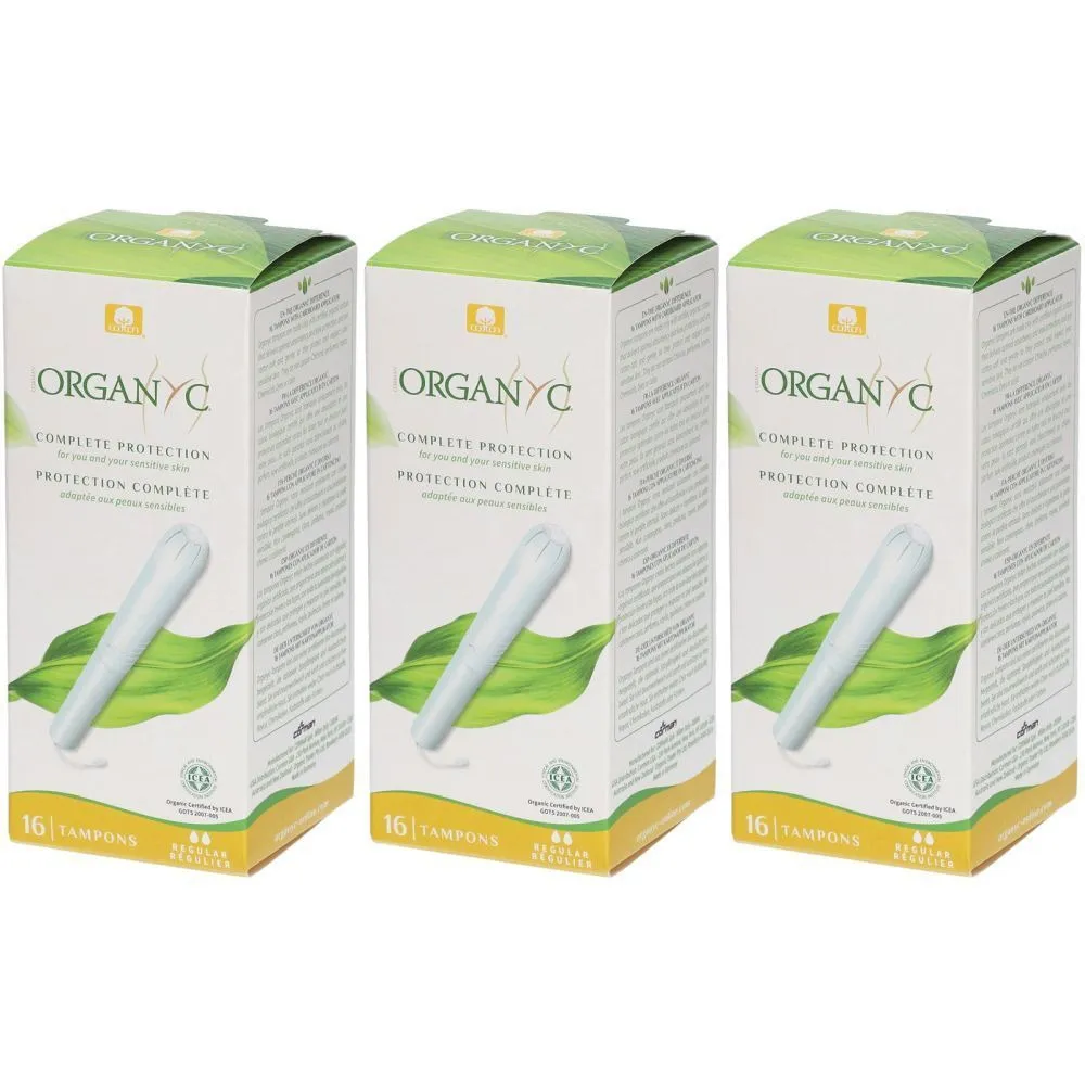 Organyc Tamponok applikátorral Regular (16 db) - 100% bio-pamut, 2 csepp