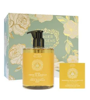 Panier Des Sens Regenerating Honey ajándékszett folyékony szappan + szilárd sampon száraz hajra 75 g