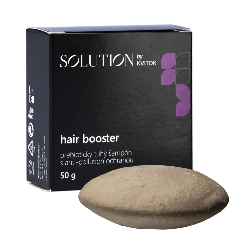 Kvitok Prebiotikus szilárd sampon szennyeződés elleni védelemmel Hair Booster - 50 g