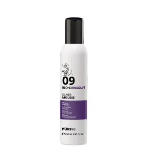 PURING 09 BlondeResolve Silver Mousse kiöblítést nem igénylő semlegesítő hab szőke, ősz és szőkített hajra