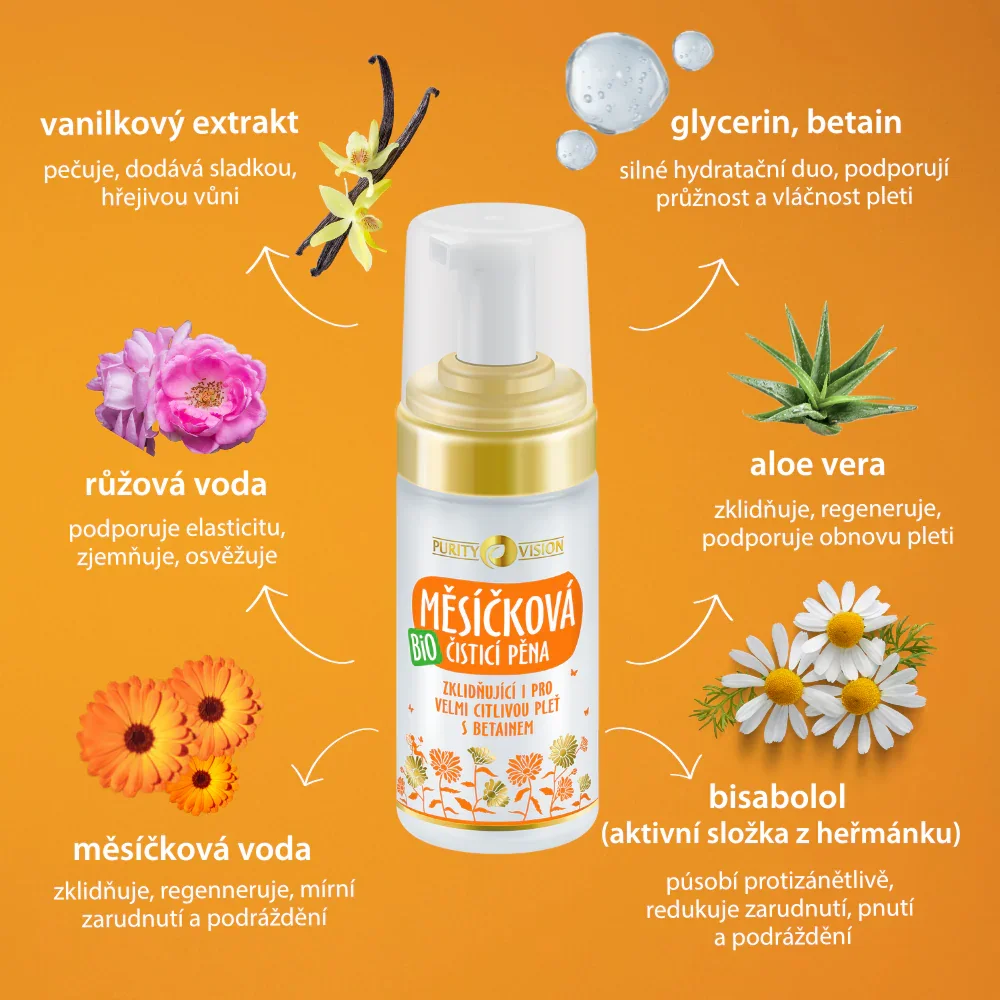 Purity Vision Körömvirágos tisztítóhab (90 ml) - nagyon érzékeny bőrre is