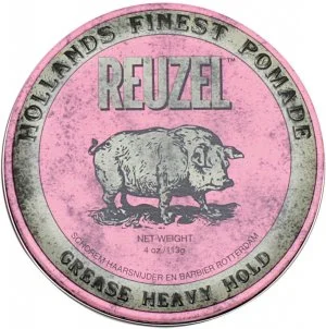 REUZEL Styling Pink Pomade Grease Heavy Hold hajpomádé közepes tartással és fényes hatással 113 g férfiaknak