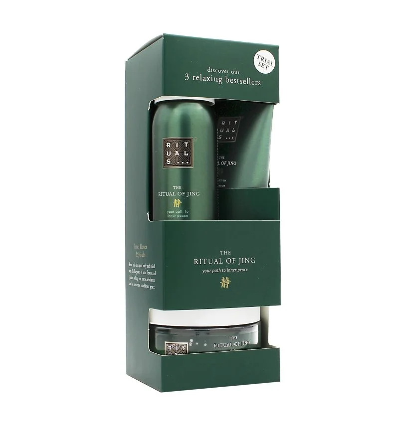 The Ritual of Jing ajándékcsomag tusfürdő 50 ml + testradír 125 g + testápoló krém