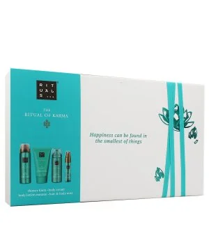 Rituals The Ritual of Karma ajándékcsomag tusfürdő 50 ml + test- és hajpermet 20 ml + testápoló hab 50 ml + testápoló krém