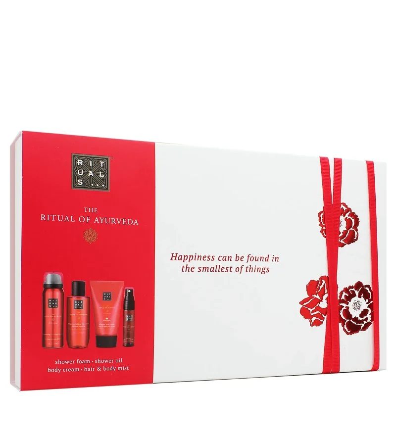 The Ritual of Ayurveda ajándékcsomag tusfürdő 50 ml + tusolóolaj 75 ml + testápoló krém 70 ml + testpermet