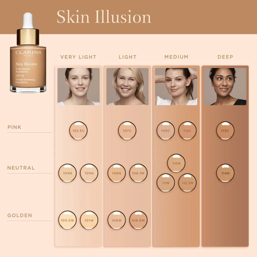 Skin Illusion természetes hatású hidratáló alapozó SPF 15 (107C) 30 ml