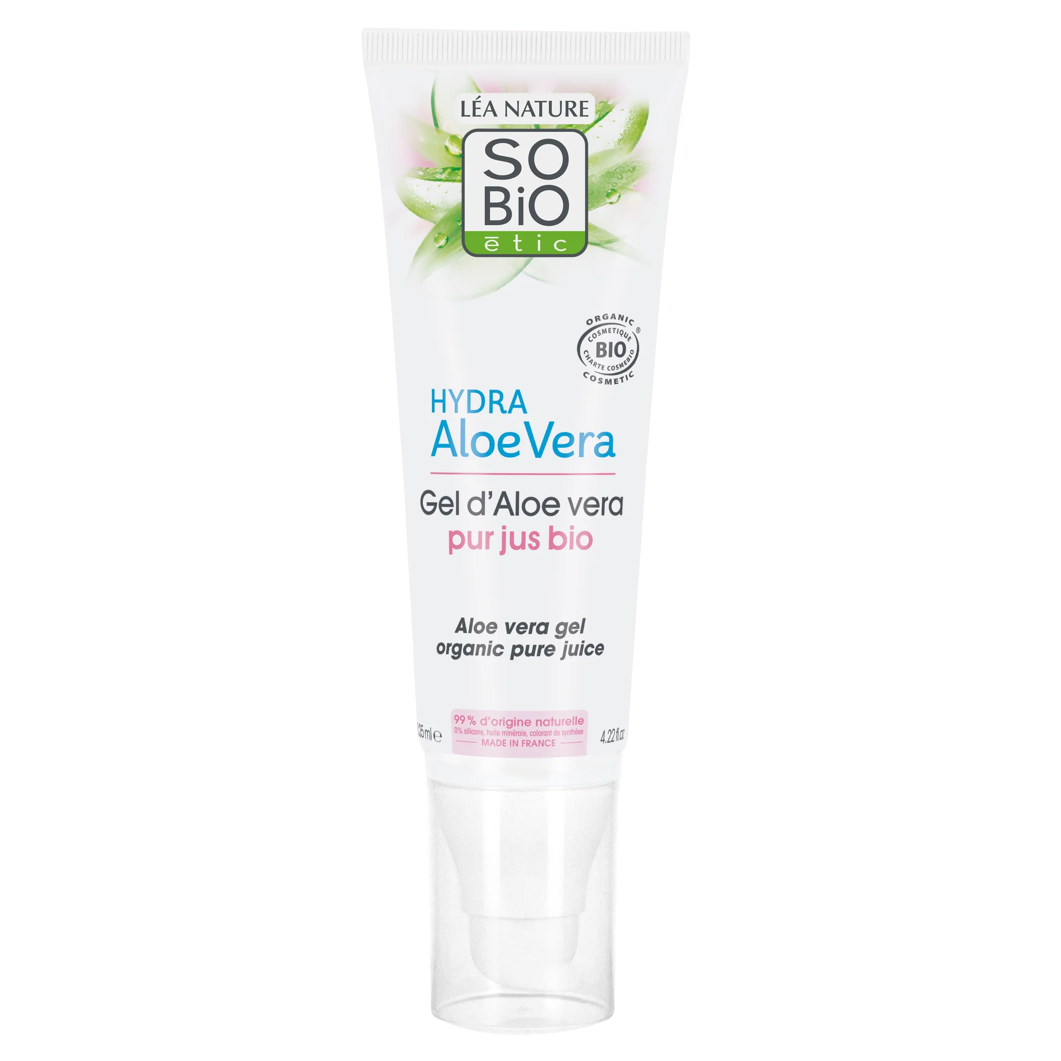 SO’BiO étic Aloe vera gél - hipoallergén BIO (125 ml) - intenzív hidratálás és bőrnyugtatás