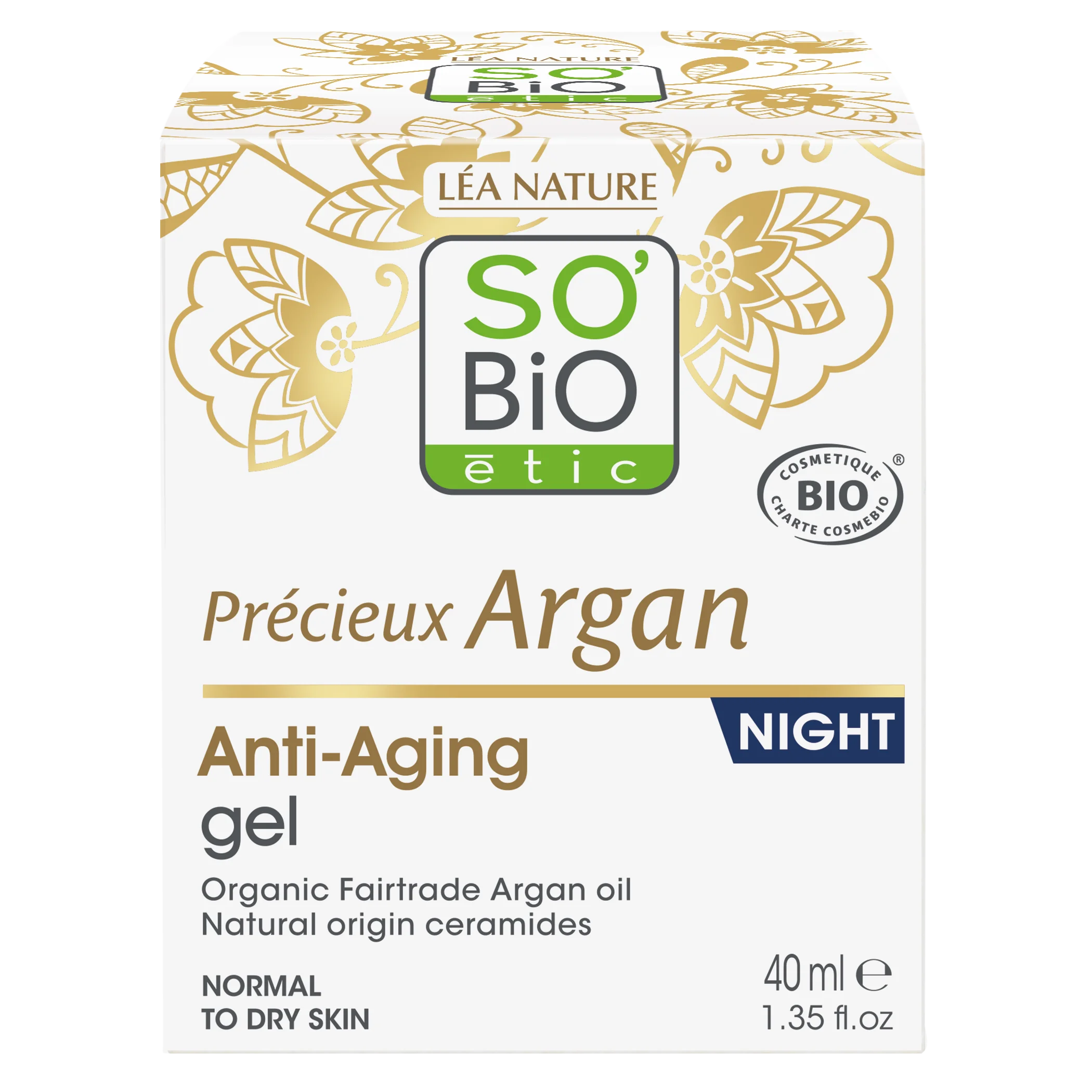 SO’BiO étic Anti-age Precieux Argan éjszakai BIO gél (50 ml) - regenerálja és kisimítja a bőrt