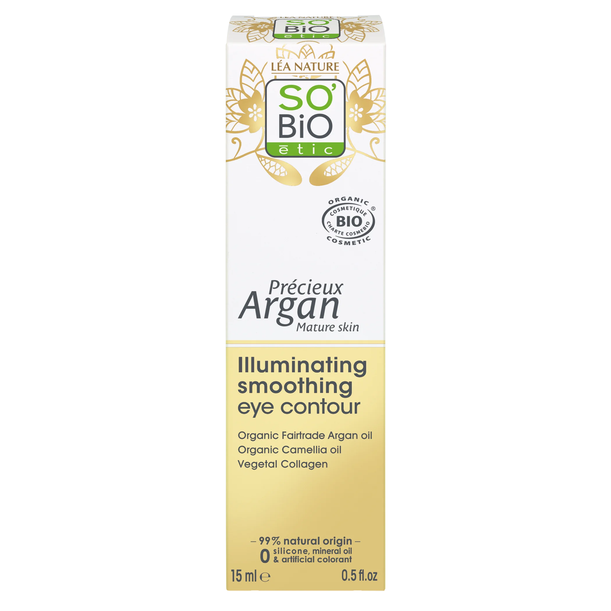 SO’BiO étic Anti-Age Precieux Argan Simító szemkörnyékápoló GOLD BIO (15 ml) - ideális érett bőrre