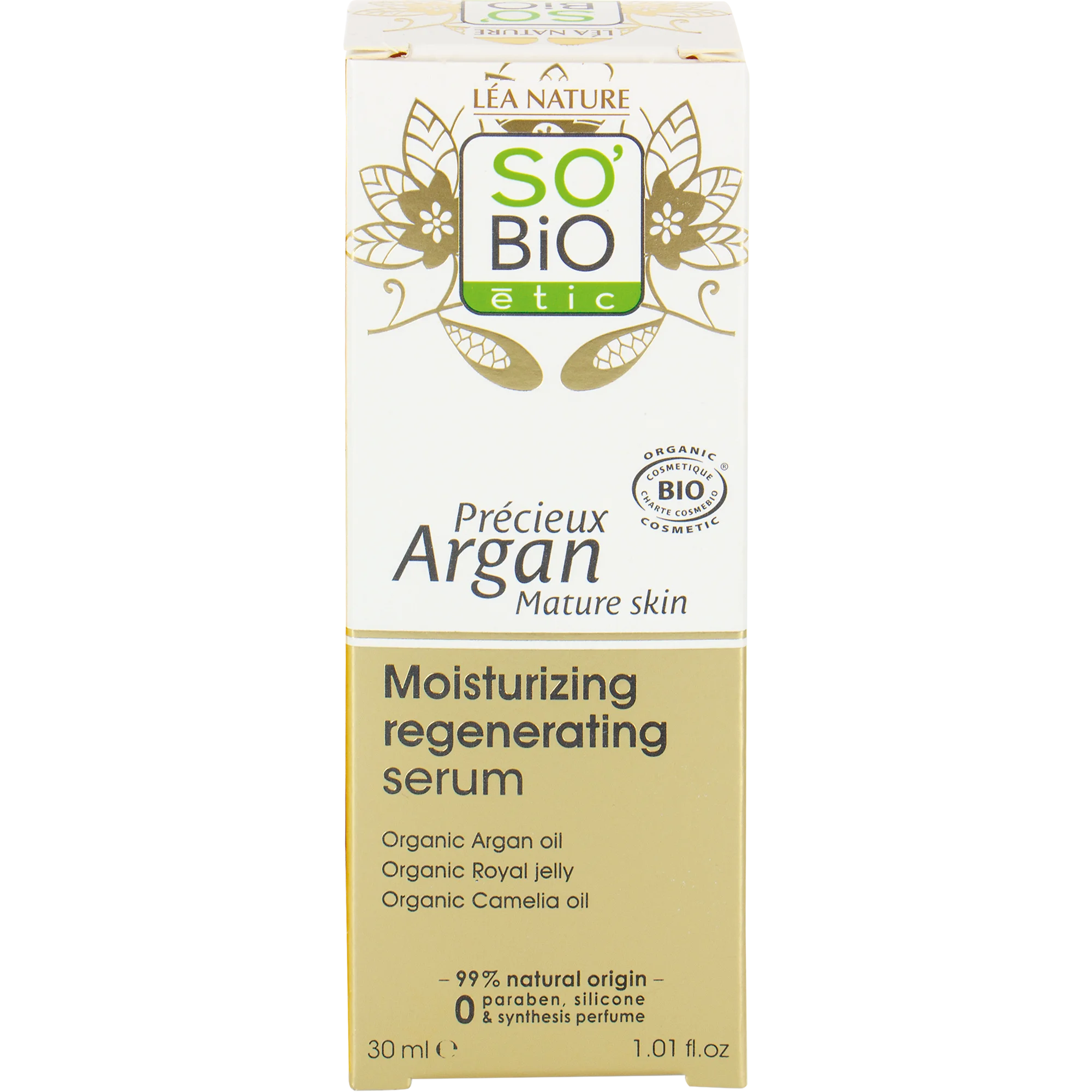 SO’BiO étic Anti-Age Precieux Argan hidratáló és regeneráló szérum GOLD BIO (30 ml) - hialuronsavval