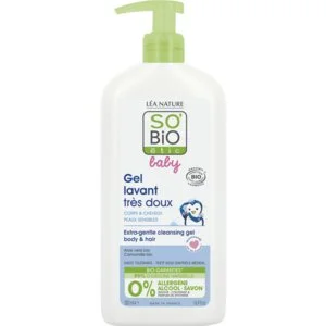 SO’BiO étic BABY Mosakodógél gyermekeknek – extra gyengéd testre és hajra BIO (500 ml) – nem csípi a szemet