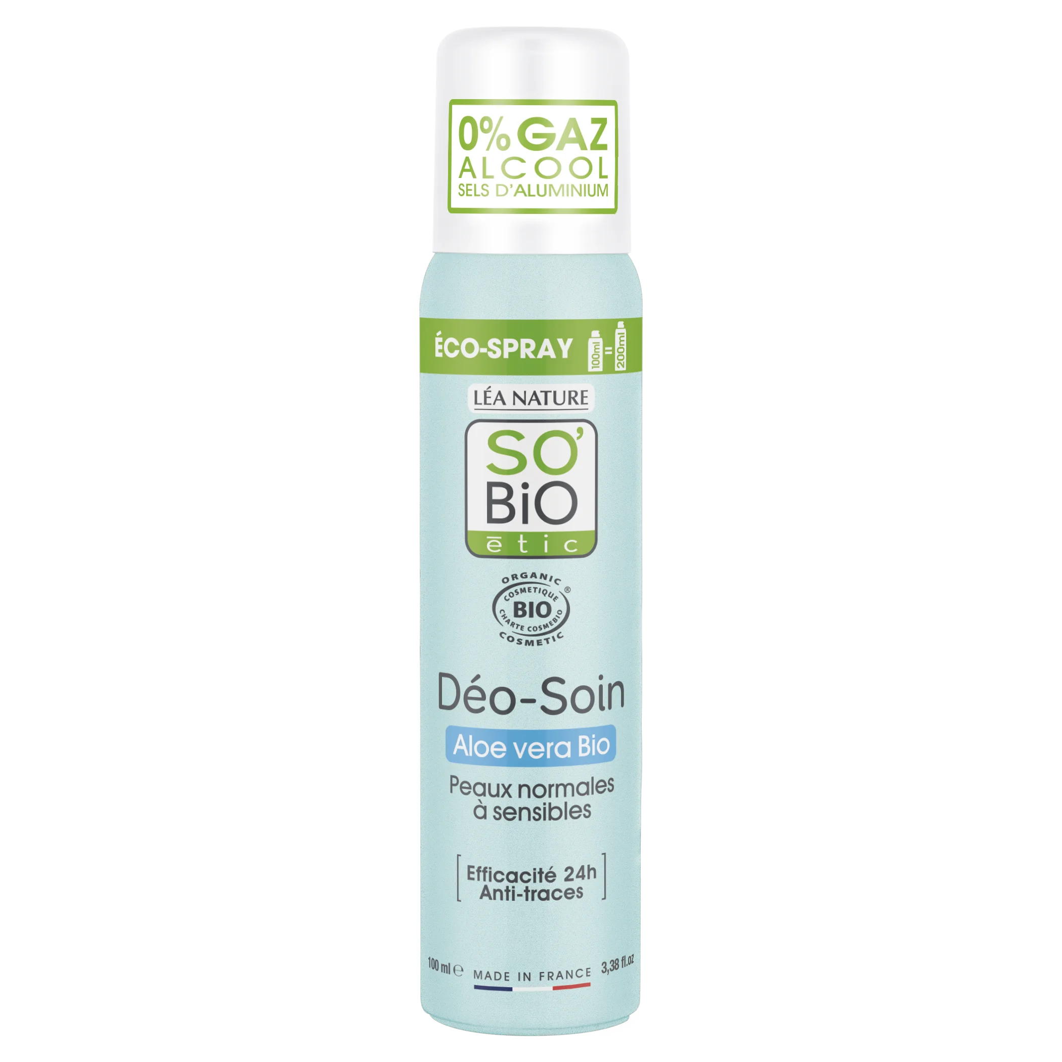 SO’BiO étic Természetes dezodor ECO SPRAY 24h - Aloe vera BIO (100 ml) - akár 24 órán át hatékony