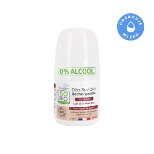 Roll-on dezodor 24 órás hidratáló szamártejjel - utántölthető BIO (50 ml) - érzékeny bőrre is