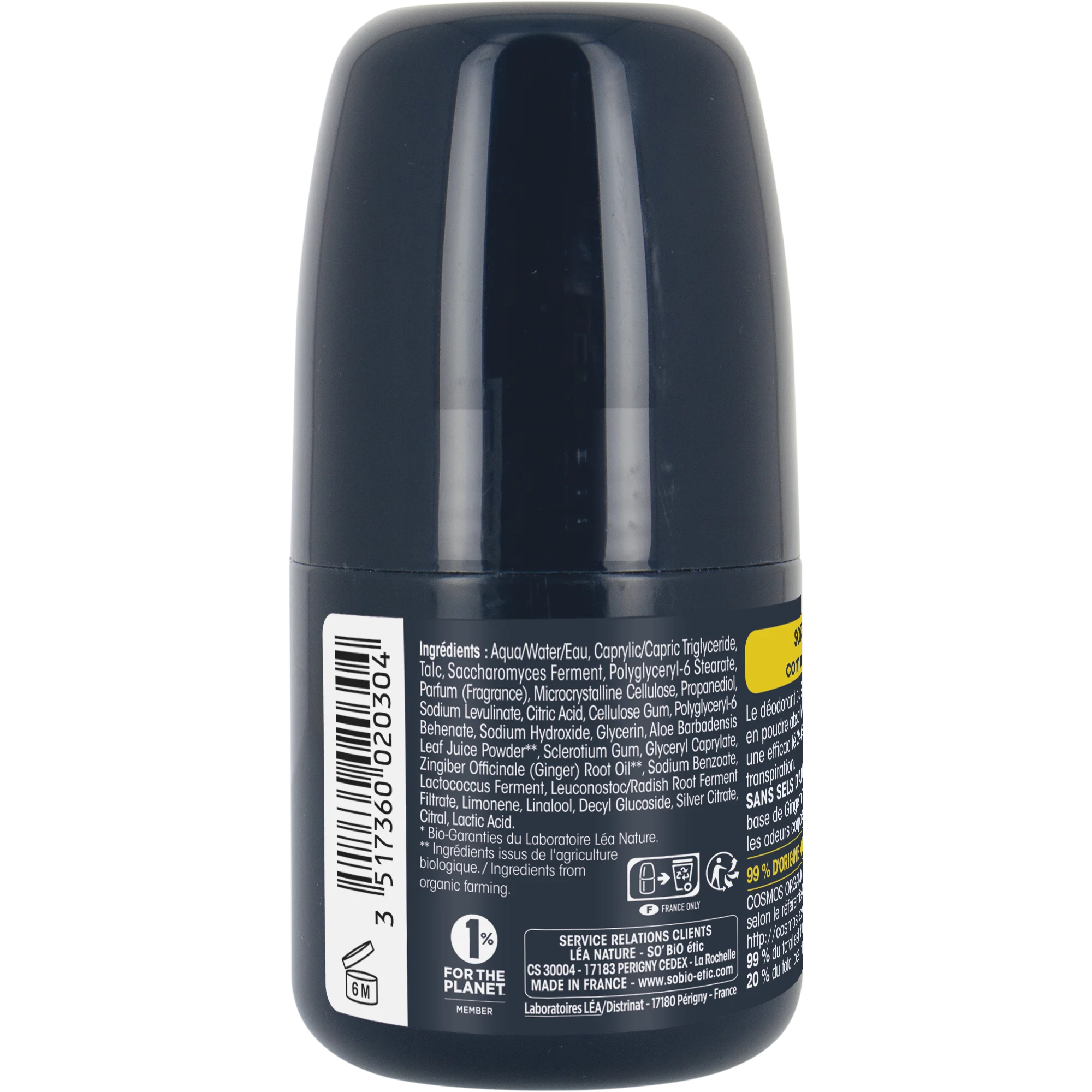 SO’BiO étic 24 órás MEN golyós dezodor - BIO gyömbér (50 ml) - akár 24 órán át hatékony