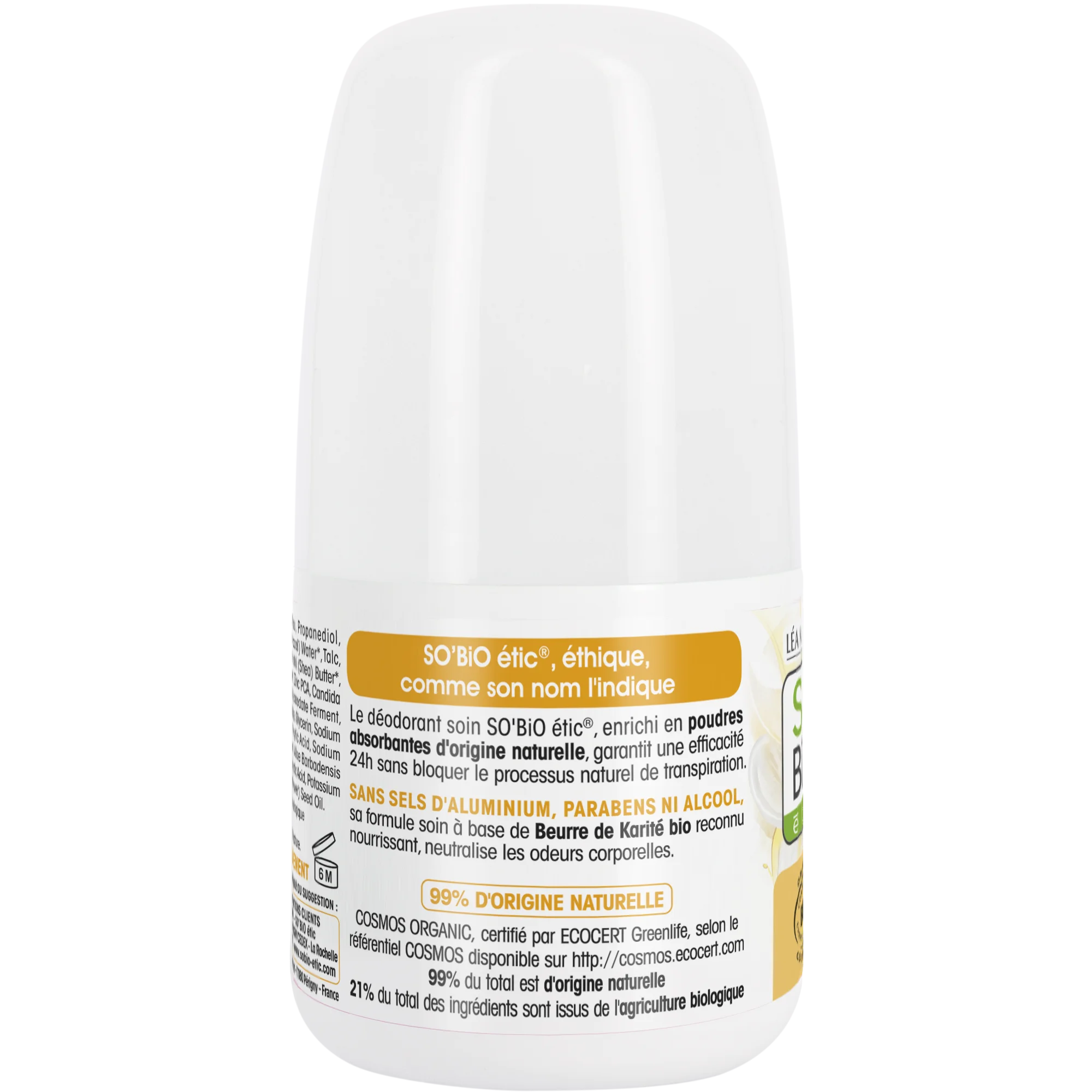 SO’BiO étic Roll-on dezodor 24h Nutrition+ BIO sheavajjal (50 ml) - akár 24 órán át hatékony