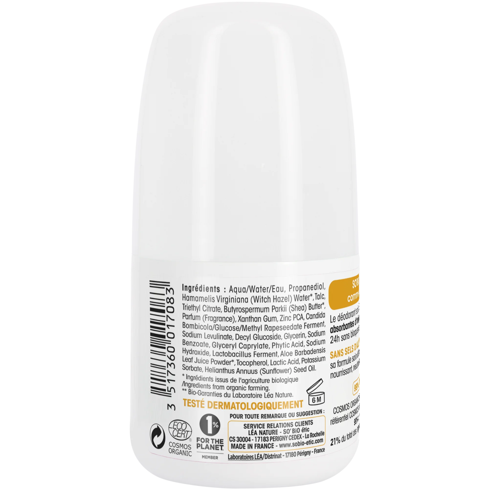SO’BiO étic Roll-on dezodor 24h Nutrition+ BIO sheavajjal (50 ml) - akár 24 órán át hatékony