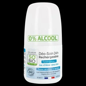 SO’BiO étic Golyós dezodor 24h - Tolerance+ BIO Aloe verával (50 ml) - hatékony akár 24 órán át